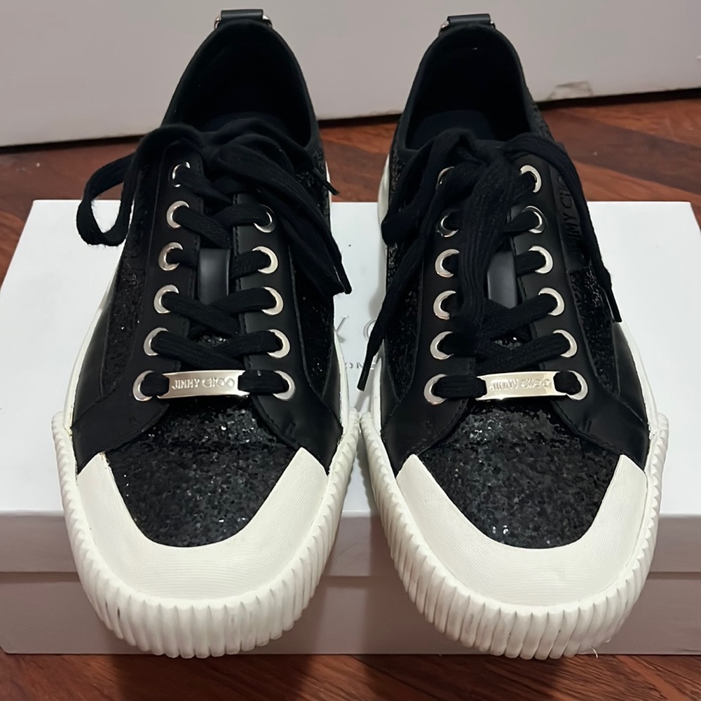Jimmy Choo Men’s Black Glitter Sneakers, Sz 42 (9)